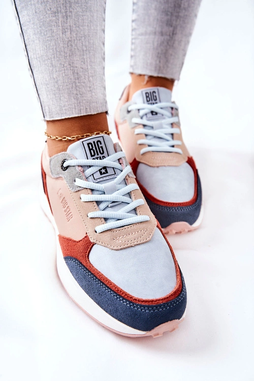 Buty Sportowe Memory Foam Big Star II274401 Beżowo-Niebieskie