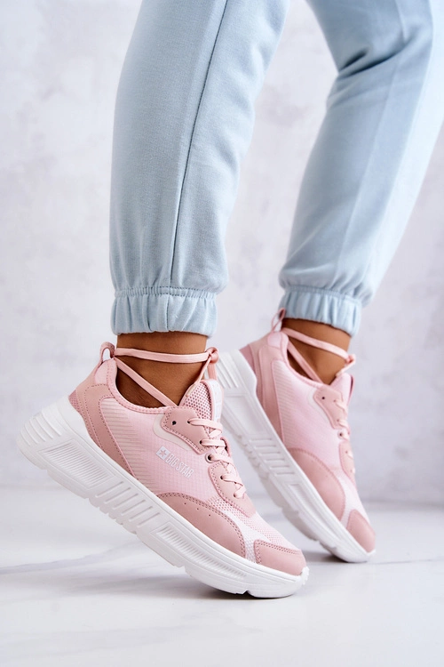 Modne Sneakersy Buty Sportowe Big Star JJ274595 Różowe