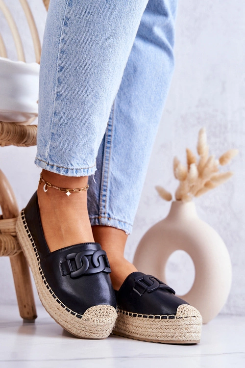 Klasyczne Espadryle Na Platformie Czarne Julianne
