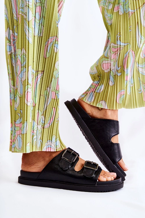 Klasyczne Wsuwane Klapki Damskie Czarne Weston