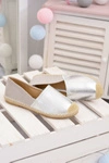 Srebrne Damskie Wsuwane Espadryle Paoli