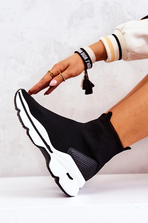 Buty Sportowe Wysoka Skarpeta Czarne Bailee