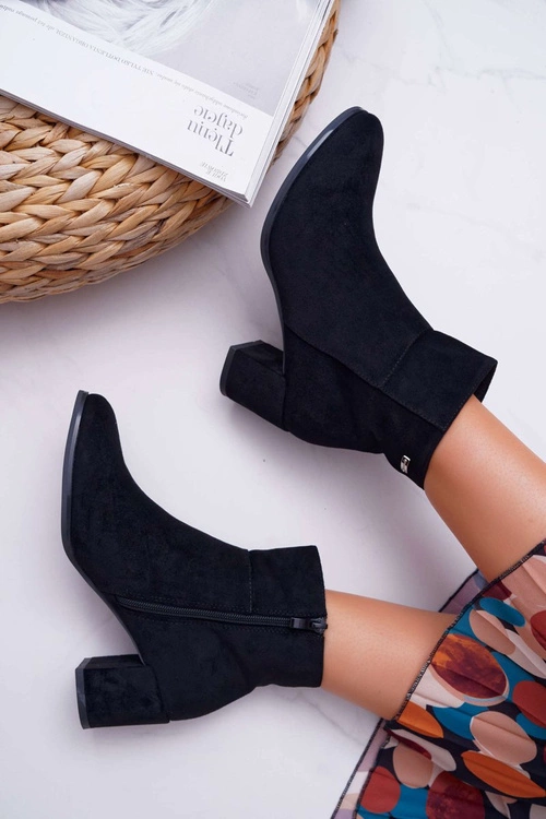 Botki Damskie Na Obcasie Sergio Leone Czarne BT522