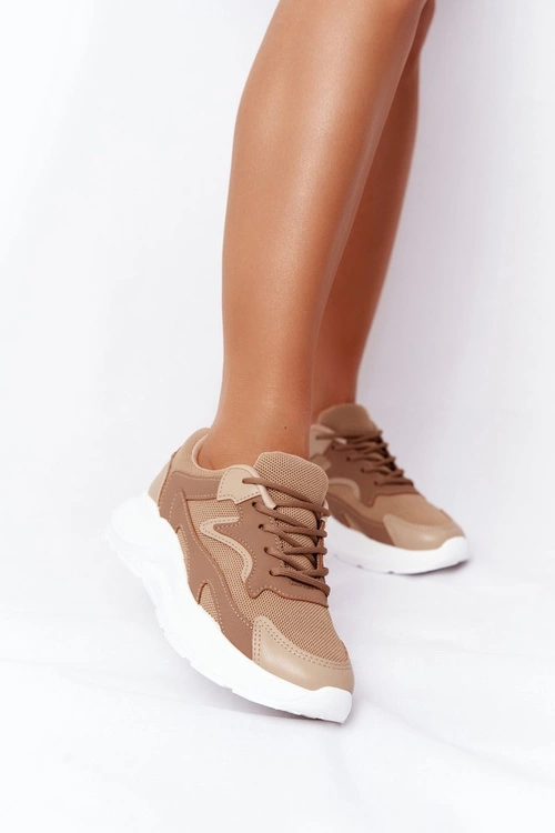 Damskie Sneakersy Na Dużej Podeszwie Jasny Brąz Delusion