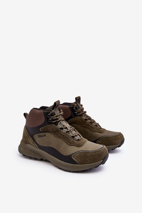 Męskie Buty Trekkingowe Ocieplane Zielone Big Star MM174333
