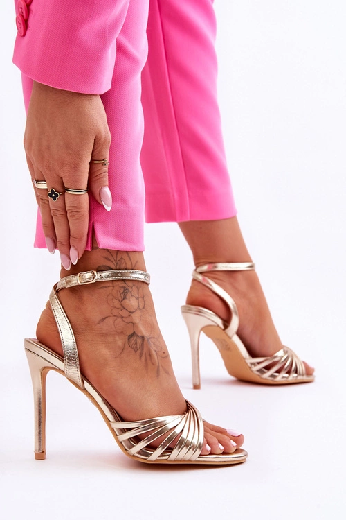 Damskie Sandały Na Szpilce Złote My Darling