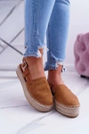 Espadryle Damskie Zamszowe Na Platformie Camel Parteno