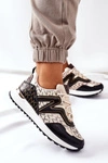 Logowane Sportowe Buty Sneakersy Beżowo-Czarne Always