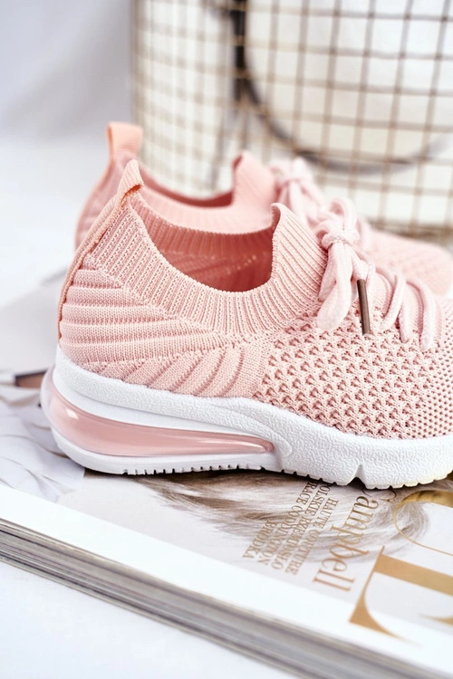 Obuwie Sportowe Dziecięce Sznurowane Różowe Lena