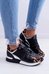 Sportowe Damskie Buty W Panterkę Czarne Fippo