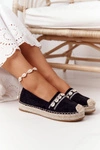 Espadryle Na Platformie Z Muszelkami Czarne Seashell