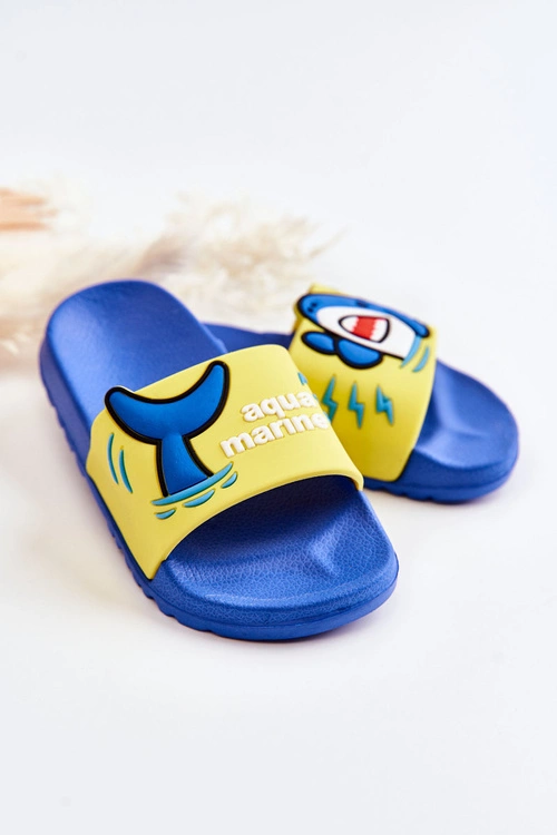 Lekkie Dziecięce Klapki Żółto-Niebieskie Sharky