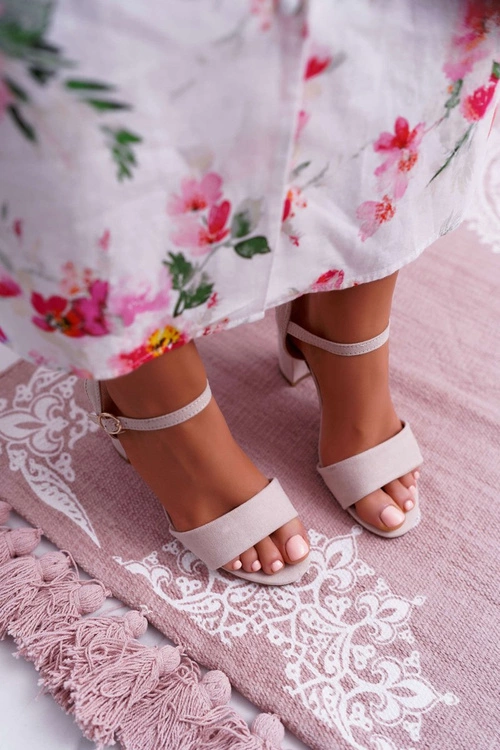 Sandały Damskie Zamszowe Beżowe Baloo