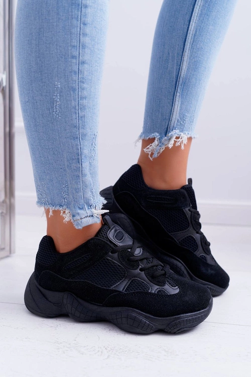 Sportowe Damskie Buty Przewiewna Tkanina Czarne Thai