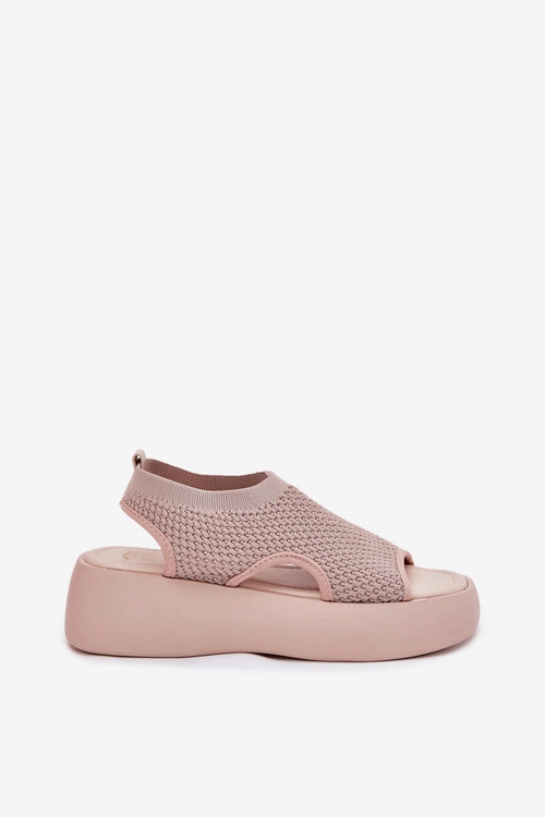 Sandały Damskie Na Platformie Beżowe Kavira