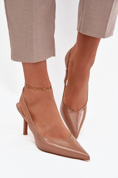 Lakierowane Czółenka Na Szpilce Ciemnobeżowe Phelia