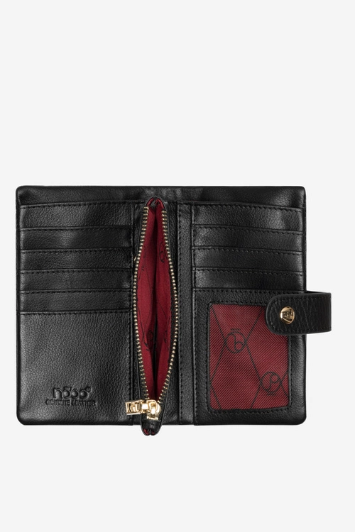 Damski Portfel Ze Skóry Naturalnej Nobo NPUR-LR0010-C020 Czarny