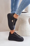 Stylowe Sneakersy Na Masywnej Platformie Czarne Vallexia