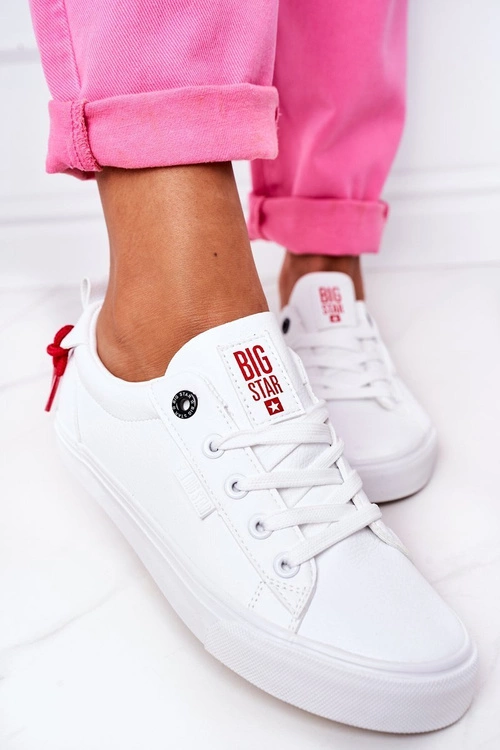 Damskie Skórzane Tenisówki BIG STAR GG274160 Białe