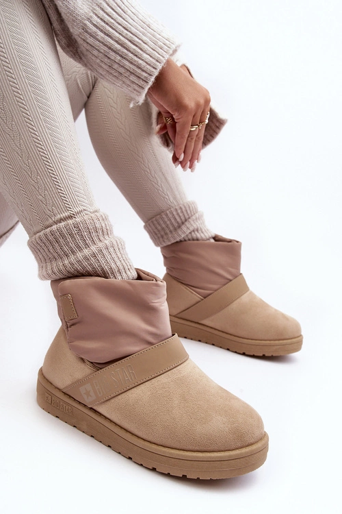 Śniegowce Ocieplane Na Platformie Beżowe Big Star MM274152