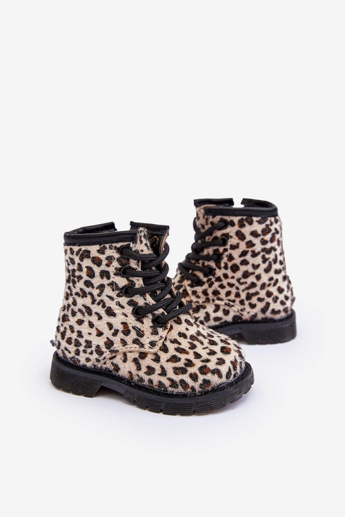 Dziecięce Botki Ocieplane z Suwakiem Beżowe Goopy