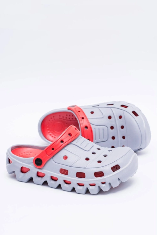 Szare Męskie Ogrodowe Lekkie Klapki Kroksy Eva