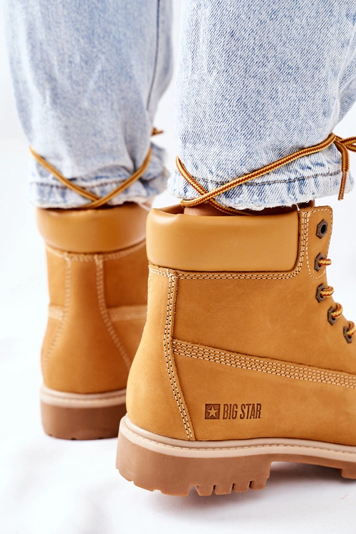 Damskie Skórzane Trapery Big Star II274447 Camel