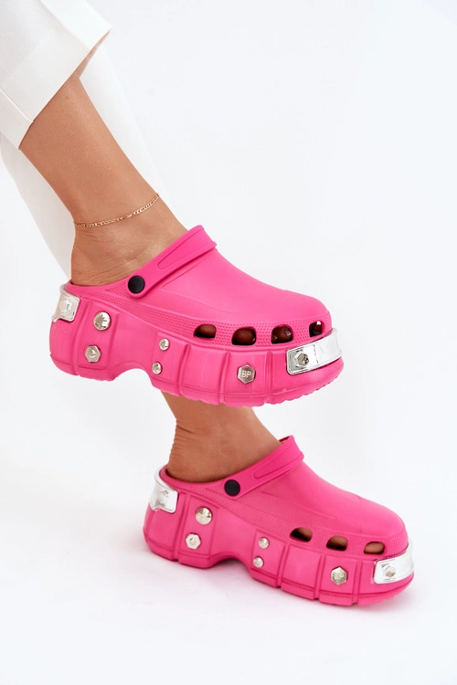 Klapki Damskie Na Masywnej Platformie Fuksja Korina