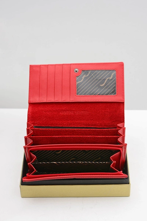 Duży Damski Czerwony Portfel