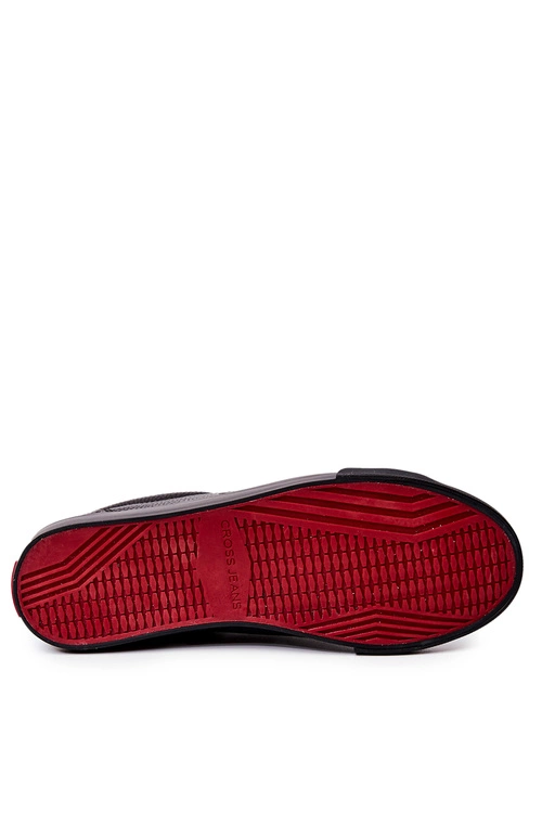 Męskie Skórzane Trampki Cross Jeans JJ1R4022C Czarne