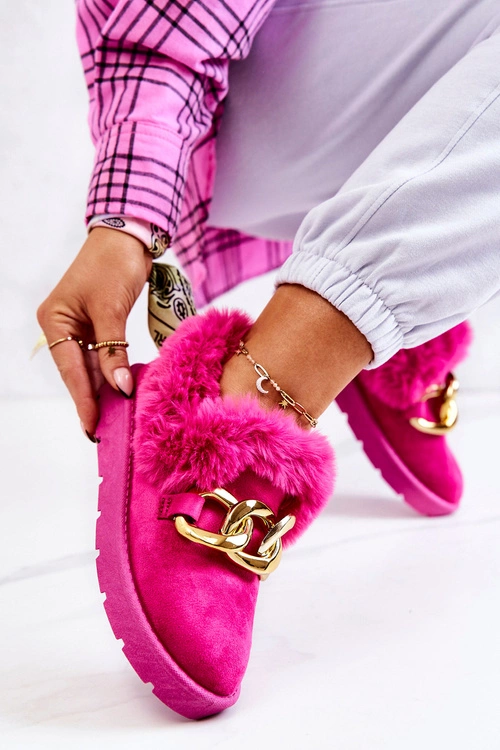 Damskie Papcie Złoty Łańcuch Fuksja Ardrums