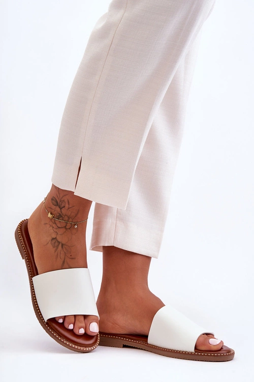 Klasyczne Klapki Damskie Białe Aphrodite