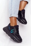 Damskie Sportowe Buty Na Platformie Lu Boo Czarne