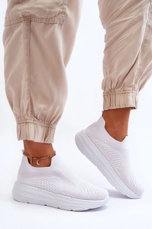 Damskie Wsuwane Buty Sportowe Białe Ferive