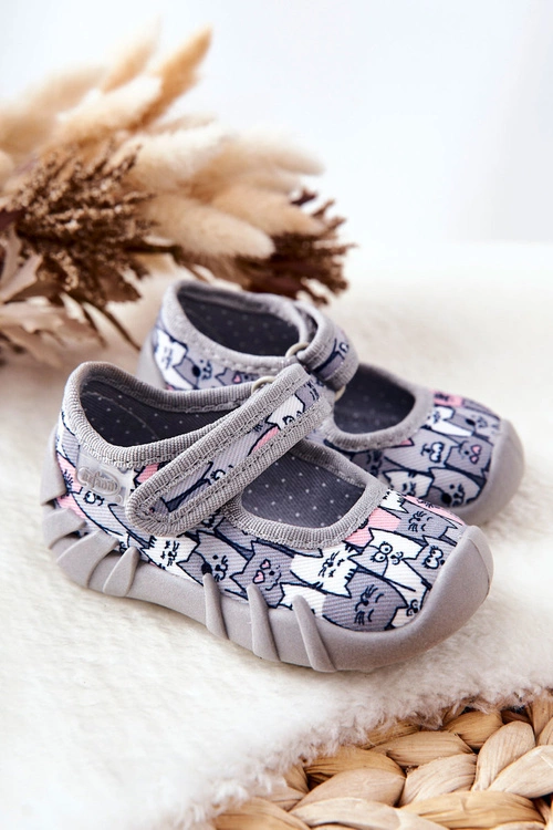 Papcie Baleriny Befado Kotki 109P241 Szare