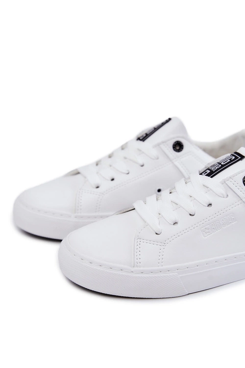 Skórzane Męskie Tenisówki Big Star JJ174105 Biało-Czarne