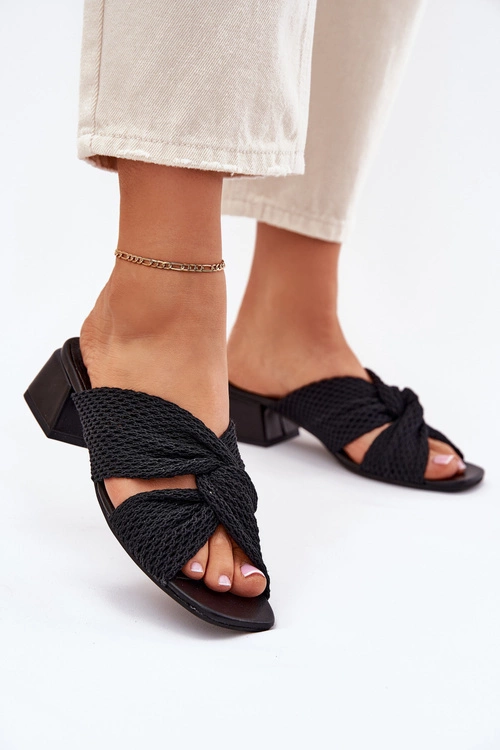 Klapki Damskie Na Klocku Maciejka 06955-01 Czarne