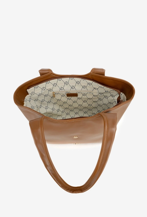 Torebka Shopperka Z Klamrą NOBO BAG6010-017 Jasnobrązowa