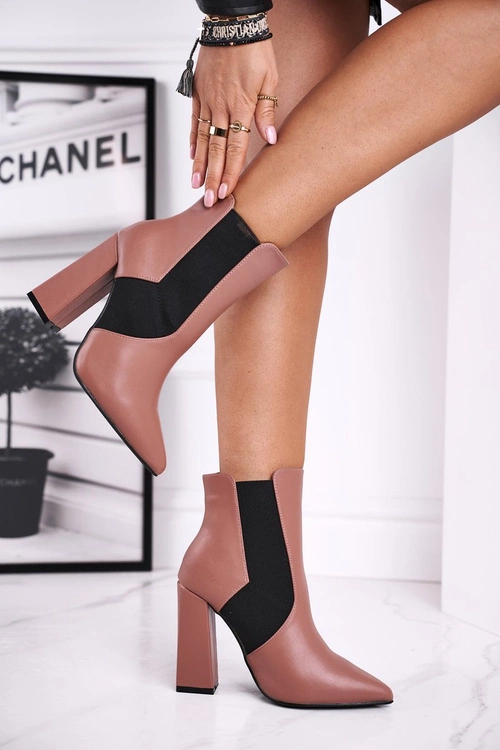 Botki Damskie Na Słupku Różowe Good Vibes