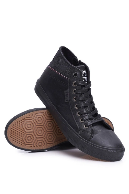 Trampki Męskie Wysokie Big Star Czarne EE174102