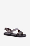 Sandały Damskie 82429 Ipanema Vibe Sandal Fem Czarno-Srebrne