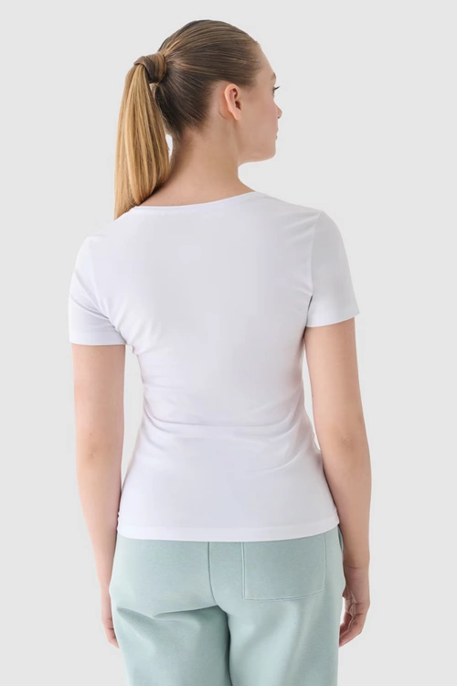 Damski T-Shirt Z Nadrukiem 4F 4FWMM00TTSHF1846-10S Biały