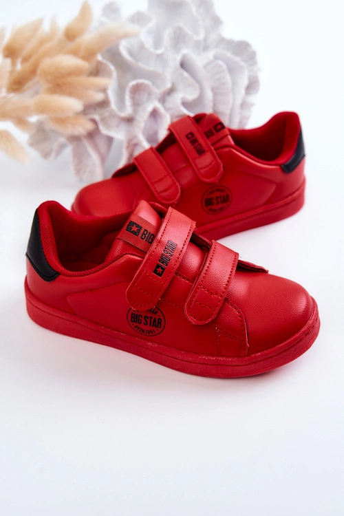 Dziecięce Trampki Na Rzepy Big Star DD374030 Czerwono-Czarne