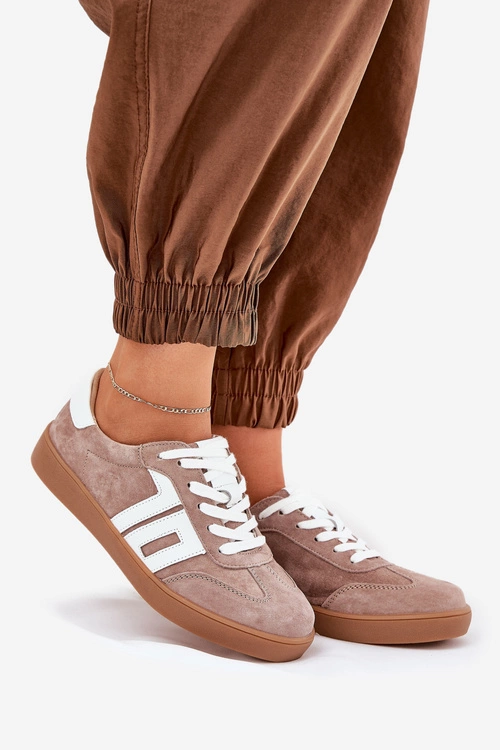 Sneakersy Buty Sportowe Zamszowe Vinceza 79517 Beżowe