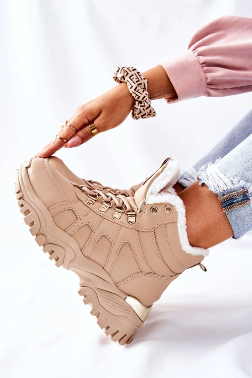 Damskie Ocieplane Trapery Beżowe Hareshaw