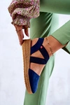 Damskie Zamszowe Espadryle Big Star JJ276037 Granatowe
