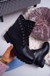 Damskie Botki Z Perełkami Ciepłe Czarne Memer