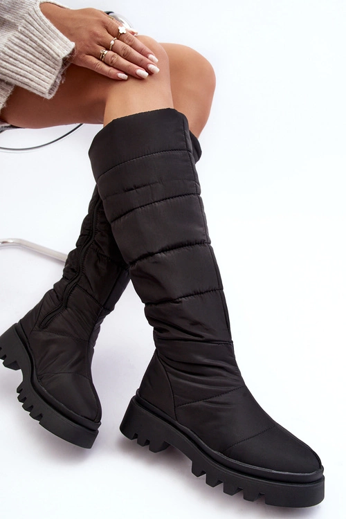 Damskie Śniegowce Kozaki Ocieplane Czarne Big Star MM274332