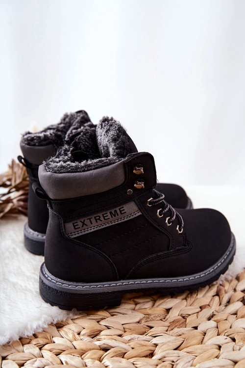 Dziecięce Traperki Ocieplane Czarne Graves