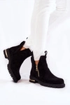 Zamszowe Botki Z Wycięciami Czarne Klarissa